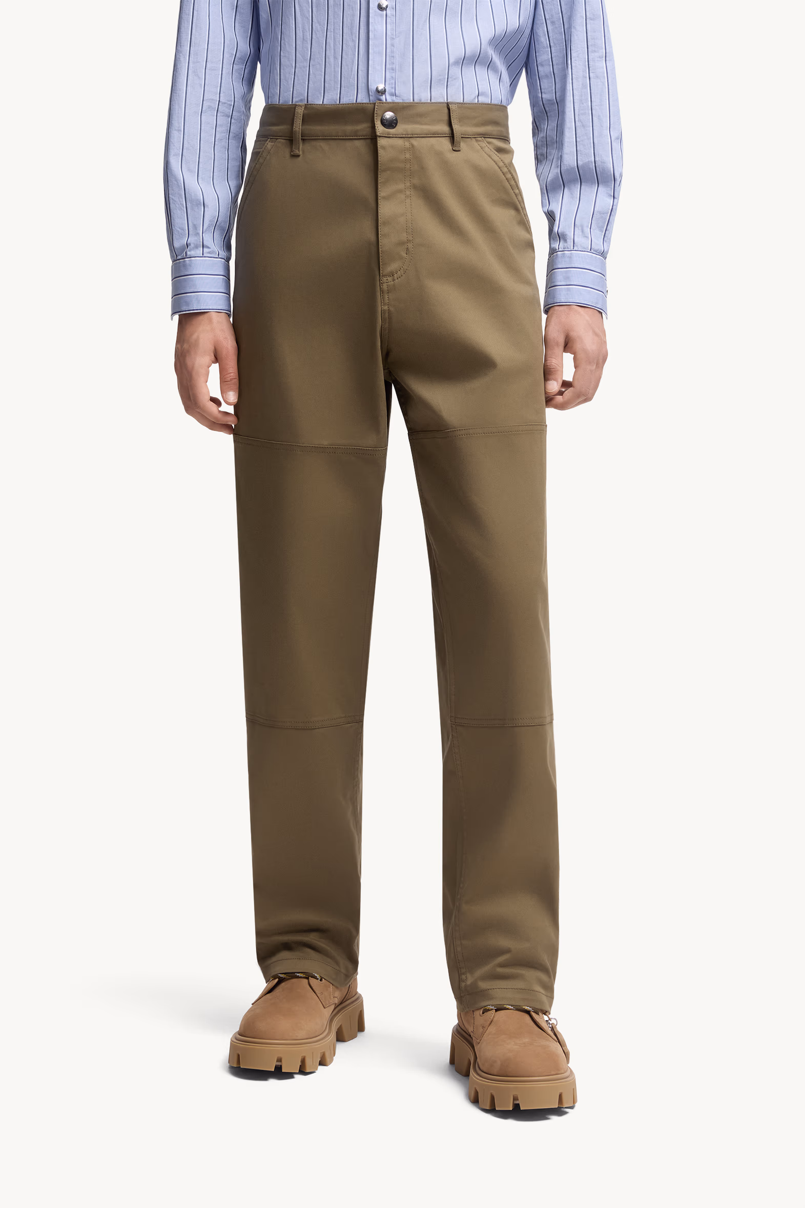 Cotton Gabardine Pants Men Olive Green Moncler 3